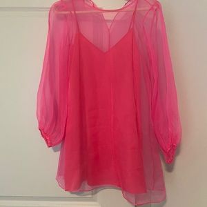 Amanda Uprichard pink organza mini dress